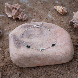 Valore Jewels Pulsera Bohemia de Plata de Ley 925 con Estrella de Mar y Cuentas de Piedras Preciosas para Mujer |   Joyería de Playa Costera - Product Image 4
