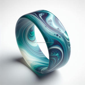 Bracelet en résine bijoux ethniques exquis pour femmes artisanat élégant matériau léger et mode tendance - Product Image 1