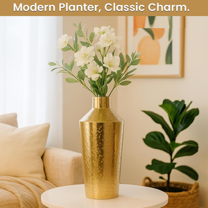 Jarrón de Flores Hecho a Mano con Diseño Tradicional de Hierro Dorado Premium, Decoración para el Hogar, Centro de Mesa para Bodas, Pieza Decorativa Duradera - Product Image 3