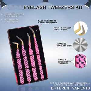 Instrumentos de Belleza Personalizados, Pinzas para Extensión de Pestañas Multicolores Hechas en Pakistán, Pinzas para Volumen Ruso y Aislamiento - Product Image 5