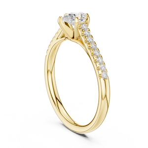 Anillo de Compromiso Personalizado con Diamante Cultivado en Laboratorio de Corte Pera de 0.50CT, Grado E VS, Banda de Boda de Oro Sólido de 14K, Joyería Fina para Regalo - Product Image 3