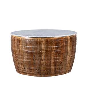 Mesa de Centro de Madera de Estilo Rústico Moderno, Mesa Extensible de Madera Maciza Hecha a Mano con Tapa Decorativa Tallada a Mano - Product Image 3