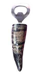 Ouvre-bouteille artisanal écologique en corne de vache, outil de bar durable en métal inoxydable, logo personnalisable pour usage domestique, fabriqué en Inde - Product Image 6