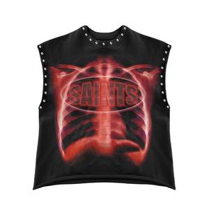 Camisetas Personalizadas para Hombre, Camisetas de Algodón con Pedrería, Impresión por Sublimación, Camisetas Gráficas sin Mangas, Corte Cuadrado - Product Image 2