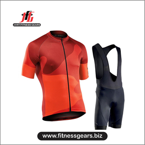ชุดยูนิฟอร์มปั่นจักรยานแบบไม่มีแขน JUST FITNESS GEARS ผลิตจากผ้าสแปนเด็กซ์/โพลีเอสเตอร์คุณภาพสูง 100% แห้งเร็ว พิมพ์ลายแบบซับลิเมชั่น สำหรับผู้ใหญ่ | - Product Image 1