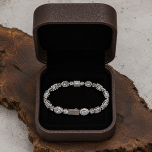 Bracelet tennis de luxe personnalisé en argent 925 et moissanite, bijoux de déclaration en grappe, fabricant OEM ODM, plaqué or/argent, vente en gros - Product Image 5
