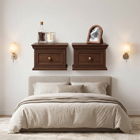 Boîte de rangement murale en bois avec tiroir, design traditionnel pour le salon, meubles de maison