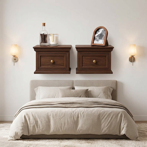 Wood Wall Mount Storage Box With <b>Drawer</b> Traditional Design For Living Room Home Furniture - Product Image 6