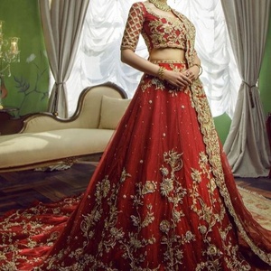 อินเทรนด์ --- ใหม่ --- เจ้าสาว-สวย KOTI ,LEHENGA-ชุดที่มีสง่างามประดับในแก้วคริสตัลลูกปัดหินทำงานสำหรับงานแต่งงาน = 2021 - Product Image 1