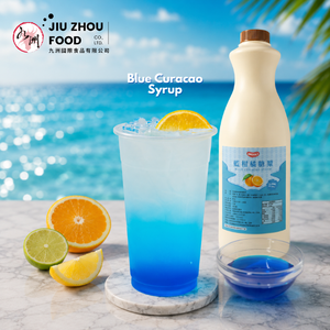 Jarabe concentrado premium sabor cítrico Taiwan Blue Curacao, botella de 1.2 kg, bebida para bebidas, cafeterías, OEM, marca privada - Product Image 1
