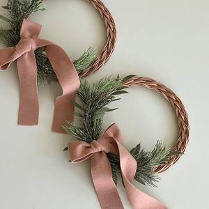 Couronnes de Noël en rotin de qualité supérieure, fibres naturelles, guirlandes décoratives pour les fêtes - Product Image 5