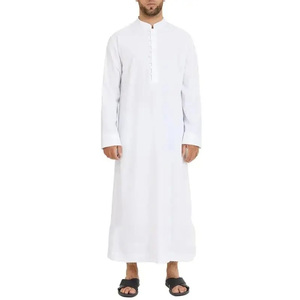 <b>Men</b> Juba Premium Quality Traditional Islamic Robe Comfortable Loose Fit Long Sleeve Breathable Fabric Modest Clothing - Product Image 4