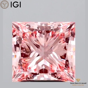 เพชร CVD ผลิตในห้องปฏิบัติการ 2.50 กะรัต พร้อมใบรับรอง IGI รูปทรงปริ้นเซส สีชมพูแฟนซีสดใส ความสะอาด VVS2 สำหรับแหวนหรูหรา เป็นของขวัญ - Product Image 1