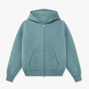 เสื้อฮู้ดดี้ทรงบ็อกซี่แบบหนา ซิปเต็มตัว สตรีทแวร์ ยูนิเซ็กส์ รับผลิตตามแบบ OEM ผ้าฝ้าย 2026 - Product Image 6