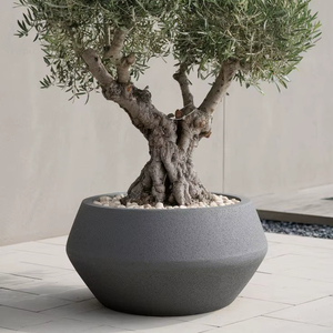 Modern Round Metal <b>Planter</b> <b>Large</b> Indoor Outdoor Garden Plant Pot Decorative Flower Container Minimalist Home Office Metal Plante - Product Image 1