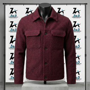 Chaqueta de Lana Oversize de Alta Calidad con Ajuste Regular, Estilo Casual Holgado, Botones y Logotipo, Nueva Moda, Tejido Lavado - Product Image 1