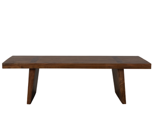 Table basse rectangulaire moderne en bois d'acacia massif avec plateau en acacia et pieds en bois inclinés, idéale pour la maison, le bureau ou l'appartement - Product Image 3