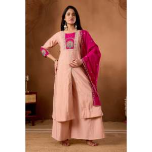 Ensemble Anarkali Kurti Palazzo Dupatta - Robe de soirée - Product Image 6