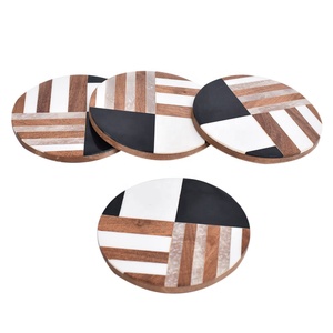 Artizon Studio Handcrafted Stylish Wood Square Polished Drink Coasters Bone Inlay Customized Color Durable Home Hotel Restaurant - Product Image 4