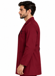 Blouse de laboratoire blanche pour homme, col à revers, manches longues, respirante, en polycoton, uniforme médical, vêtements de travail pour laboratoire de chimie - Product Image 2