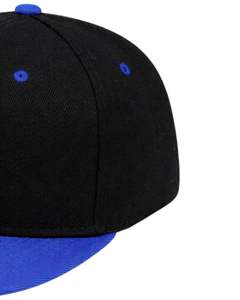 Gorra Snapback de Visera Plana Negra y Azul Rey, Ajustable, de Mezcla de Algodón, Estilo Urbano, Unisex, Casual, de Moda, al por Mayor - Product Image 4