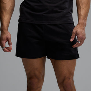 Men's Solid Color 100% Cotton Drawstring Mid Waist Casual Breathable Knitted OEM Service Shorts - Product Image 3