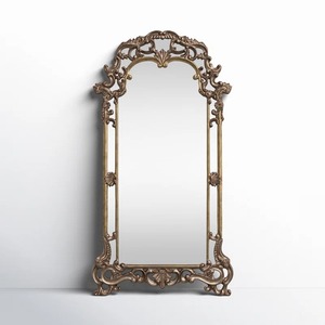 Espejo de pie con marco de metal con acabado dorado de Royal Design, adecuado para decoración de hogares de lujo y como regalo, hecho a mano en India. - Product Image 6