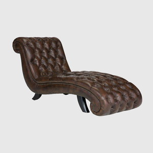Sillón de Cuero Estilo Chesterfield Vintage, Tapizado con Diseño de Diamantes y Adornos de Tachuelas, Color Marrón, Ecológico, para Sala de Estar o Dormitorio - Product Image 1