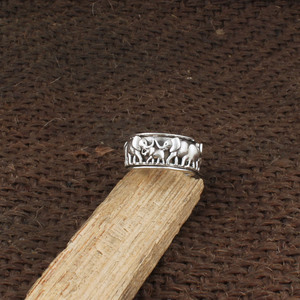 Wholesale Shree Jaipur Silver 925 Sterling Silver Elephant <b>Spinner</b> <b>Ring</b> Carved Elephant Family Band Anti Anxiety Meditation <b>Ring</b> - Product Image 4
