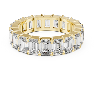 Emerald Shape Round Brilliant Lab Grown Diamond Engagement Ring 18K White Gold EF Luxury 15 <b>Stone</b> Bridal Jewelry 4.40MM 5.25CT - Product Image 6