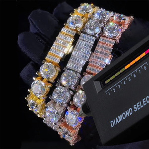 Bracelet unisexe de luxe en or jaune plaqué 925, diamant de laboratoire certifié IGI, taille brillant, sertissage griffe, haute qualité - Product Image 4