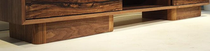 Mesa de TV de Madera Exótica de Lujo con Incrustaciones de Resina Epoxi, Estante Abierto y Almacenamiento Multimedia para Sala de Estar Moderna - ¡Gran Oferta! - Product Image 4