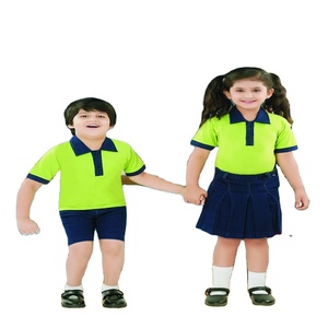 ชุดเครื่องแบบนักเรียนแขนสั้นสำหรับเด็กชายและเด็กหญิงชุดเสื้อยืดกระโปรงกางเกงขาสั้น-ขายส่ง - Product Image 3