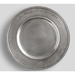 Pewter Antique Finish Round Charger Dish & <b>Plates</b> Custom Border Designing Eco Friendly Metal Food Display <b>Plate</b> For Restaurants - Product Image 3