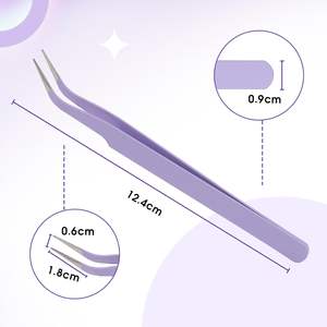 Meilleures pinces à cils en acier inoxydable, pinces à extensions de cils à pointe droite et courbée, qualité supérieure - Product Image 4