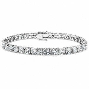 กำไลข้อมือเพชรทรงกลมเจียระไนแบบบริลเลียนท์ทองคำแท้ 14K สำหรับผู้หญิง ได้รับการรับรองจาก GIA เครื่องประดับแต่งงานสุดคลาสสิก - Product Image 1