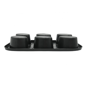 Mini moule à muffins antiadhésif en acier au carbone de 6 tasses forme ovale profonde avec une excellente performance de libération outil de cuisson à domicile - Product Image 4
