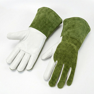 High Strength Flexible Insulation <b>Long</b> Sleeve Cow Split Goatskin Leather Fine Tig Mig Welding <b>Gloves</b> - Product Image 1