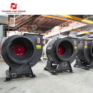 Ventilador Centrífugo Industrial de Montaje en Ducto, Motor de Corriente Alterna, Cuerpo de Metal Negro, Impulsor Rojo, Accionamiento Directo, 8 Pulgadas de Diámetro - Product Image 5
