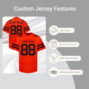 Jersey de Fútbol Americano, Ropa Deportiva, Proveedor OEM, Mezcla de Spandex, Nombre y Número del Jugador Personalizados, Parche Bordado, Transpirable - Product Image 3