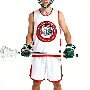 Maillot de lacrosse sans manches personnalisé pour homme, débardeur de basketball respirant, vert et jaune vif, vêtements par sublimation - Product Image 4