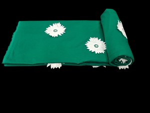 Factory Direct Premium Dark Green 3D Floral Embroidered Cotton Fabric- High-Relief White Daisy Applique Breathable Material - Product Image 2
