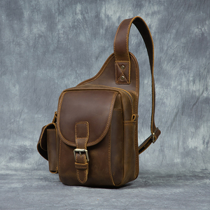 Bolso de Pecho y Hombro de Cuero Genuino Vintage para Hombre, Personalizable al por Mayor, con Cierre de Cremallera, Impermeable, Resistente a Desgarros, Duradero y Grande - Product Image 6