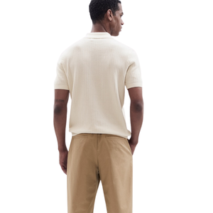 Polo côtelé pour homme à manches courtes en coton premium, texture douce, coupe ajustée, décontracté et élégant, idéal pour l'été, respirant, vente en gros - Product Image 4