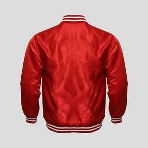 Satin Bomber Versity <b>Jacket</b> Custom Embroidery Silk Satin Varsity Quilted <b>Jacket</b> Baseball <b>Jacket</b> Pakistan - Product Image 4