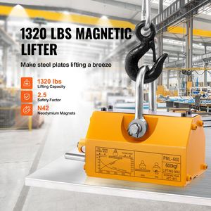 Sollevatore Magnetico con Capacità di Trazione di 600 kg (1320 Libbre), Fattore di Sicurezza 2.5, Nucleo in Acciaio al Neodimio, Rilascio a Ingranaggi, Uso Permanente - Product Image 6