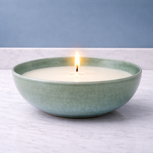 Emerald Tide Ceramic Candle Vessel Wide Bowl Thick Durable Heat Resistant Smooth Gloss Glaze Single Wick Premium Home Decor - Product Image 2