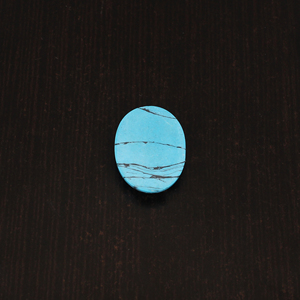 Pierre précieuse turquoise synthétique bleue ovale cabochon 10,5 carats 22x16 mm, pierre non montée pour la fabrication de bijoux par Ishu Gems - Product Image 5
