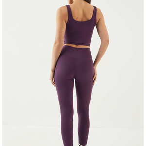 Leggings Deportivos para Mujer al por Mayor, Ecológicos, de Cintura Alta, con Diseño Sólido, en Spandex Suave, Forma de V, para Yoga y Ejercicio - Product Image 3
