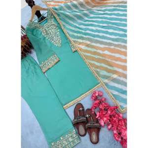 Conjunto de Top y Dupatta para Mujer de Diseñador, Elegante Atuendo para Fiesta, Estilo Palazzo - Product Image 2